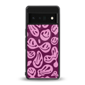 acid smiles grape edition back phone cover | glass case for google pixel 6 pro