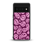acid smiles grape edition back phone cover | glass case for google pixel 6 pro