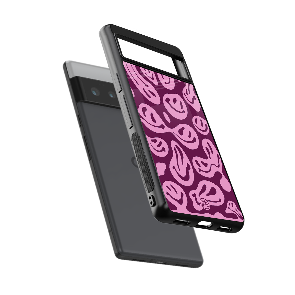 acid smiles grape edition back phone cover | glass case for google pixel 6 pro