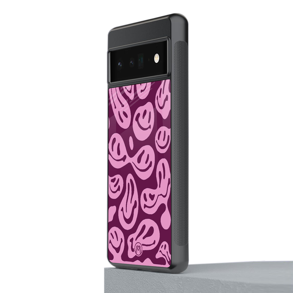 acid smiles grape edition back phone cover | glass case for google pixel 6 pro