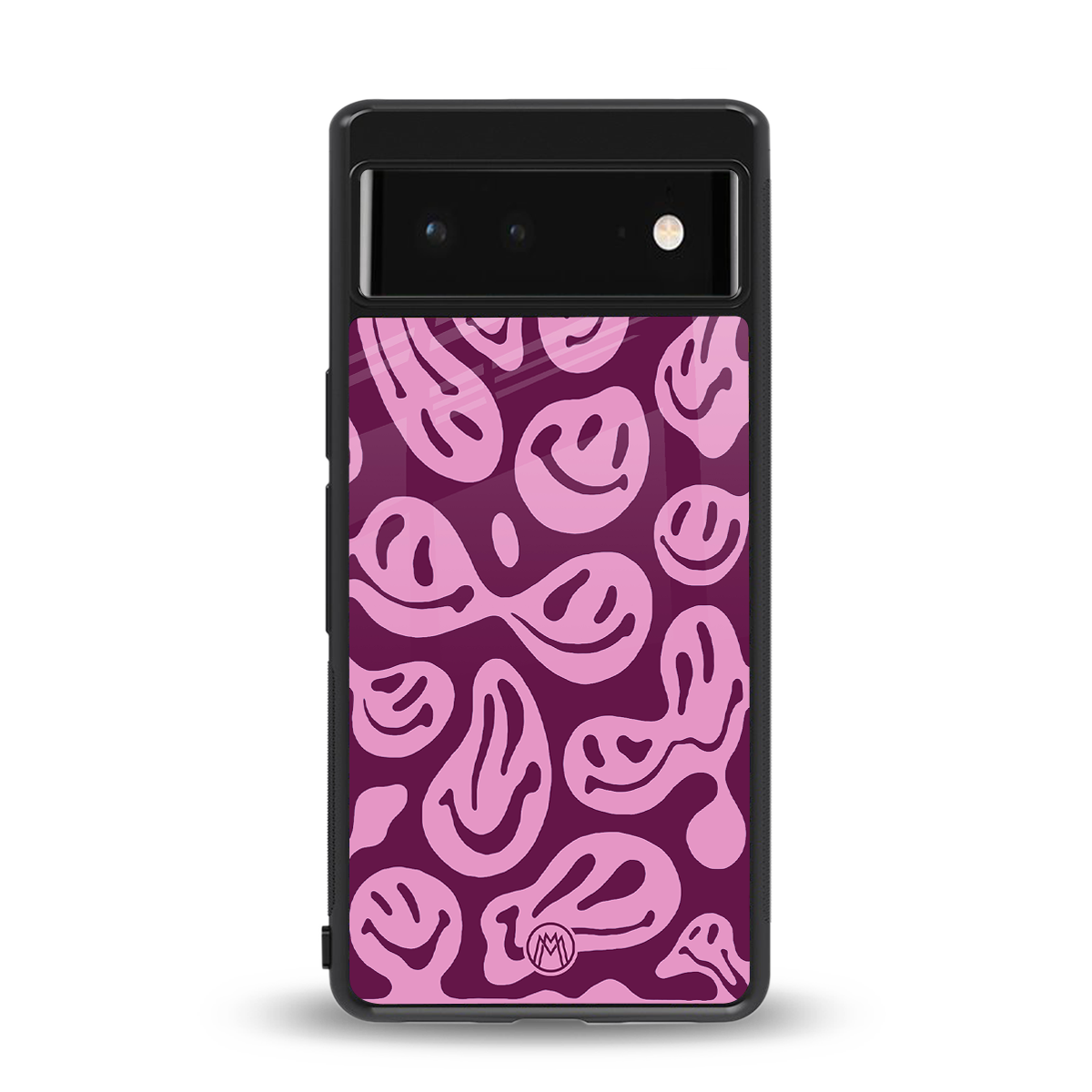 acid smiles grape edition back phone cover | glass case for google pixel 6