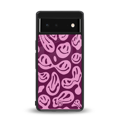 acid smiles grape edition back phone cover | glass case for Google Pixel 6A