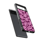 acid smiles grape edition back phone cover | glass case for google pixel 6