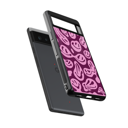 acid smiles grape edition back phone cover | glass case for Google Pixel 6A