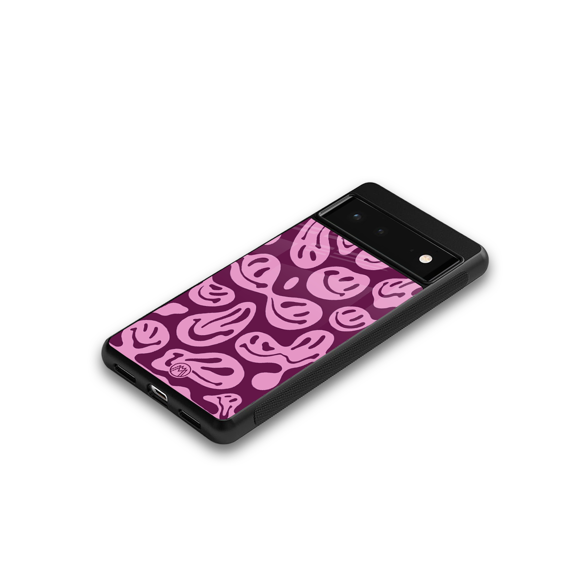 acid smiles grape edition back phone cover | glass case for google pixel 6