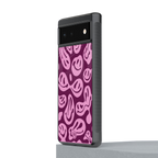 acid smiles grape edition back phone cover | glass case for Google Pixel 6A