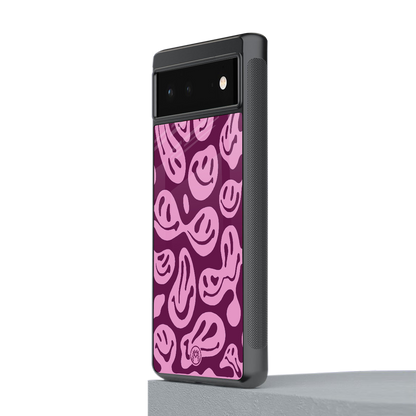 acid smiles grape edition back phone cover | glass case for Google Pixel 6A