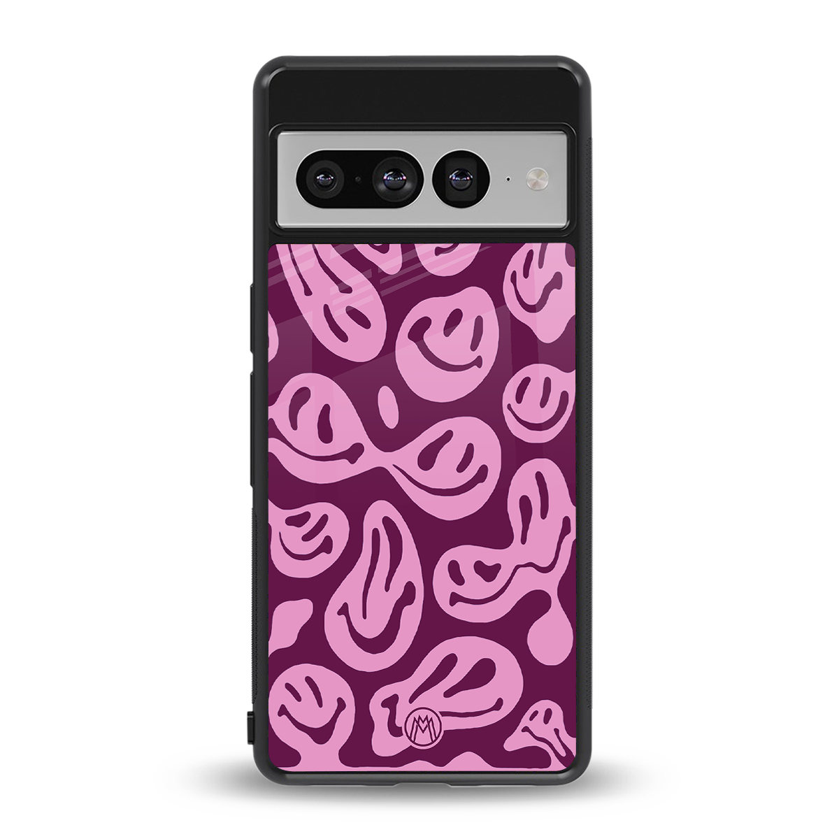acid smiles grape edition back phone cover | glass case for google pixel 7 pro