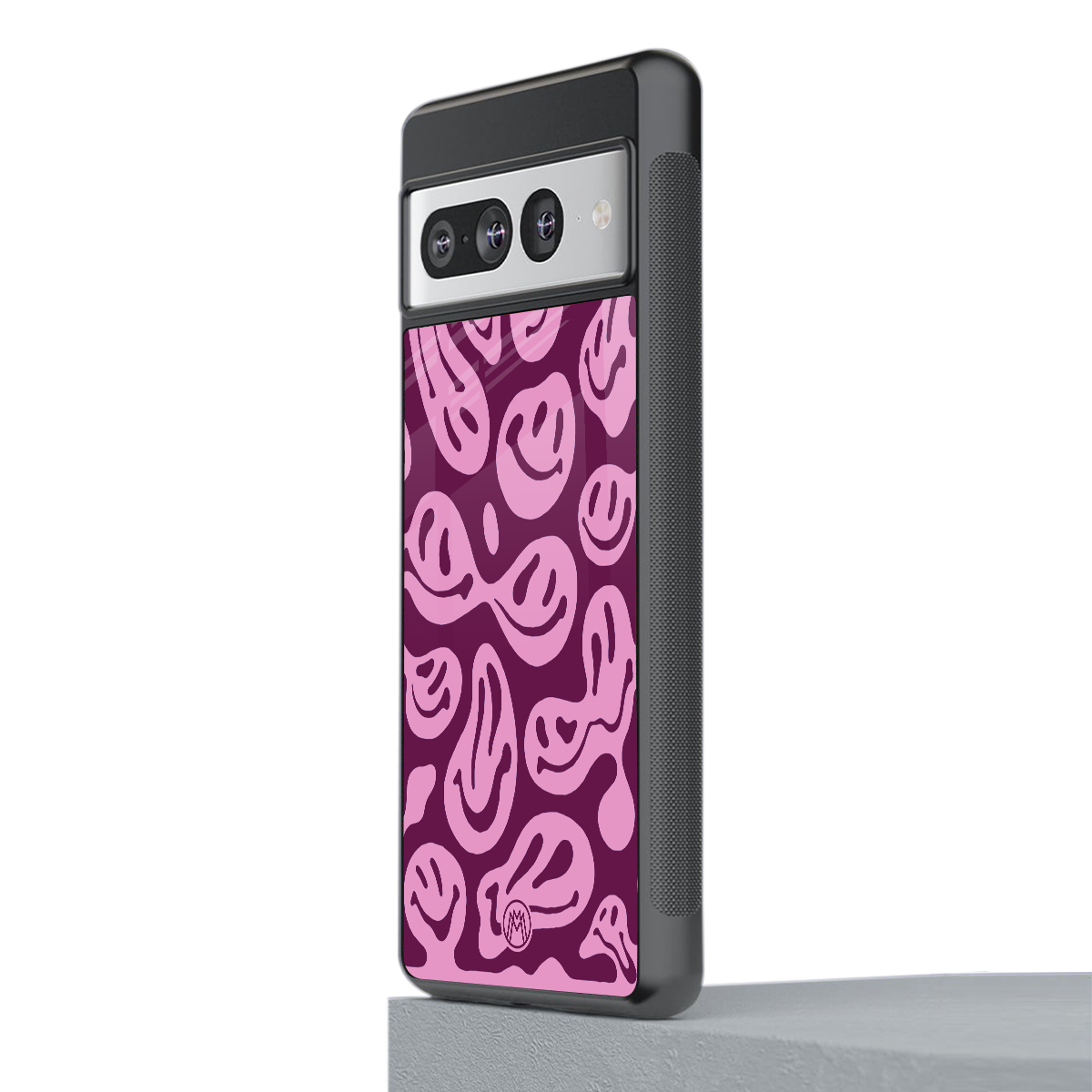 acid smiles grape edition back phone cover | glass case for google pixel 7 pro