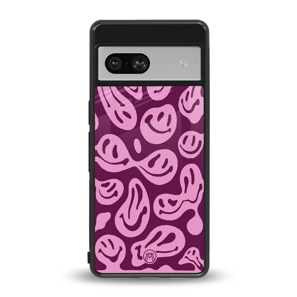acid smiles grape edition back phone cover | glass case for Google Pixel 7