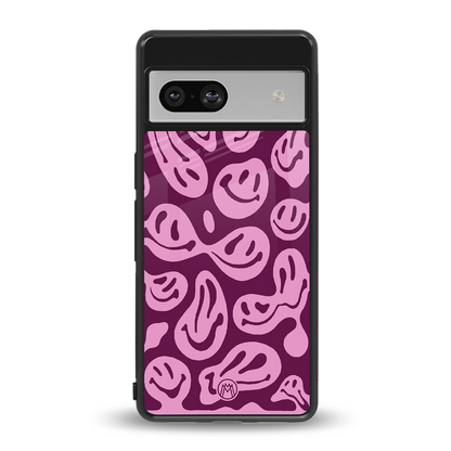 acid smiles grape edition back phone cover | glass case for Google Pixel 7A