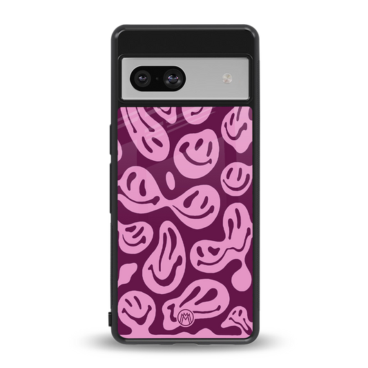 acid smiles grape edition back phone cover | glass case for Google Pixel 7A