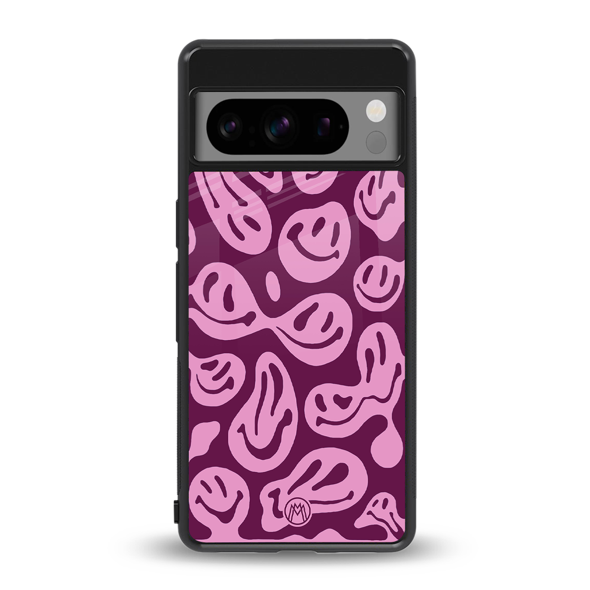 acid smiles grape edition back phone cover | glass case for google pixel 8 pro