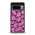 acid smiles grape edition back phone cover | glass case for google pixel 8 pro