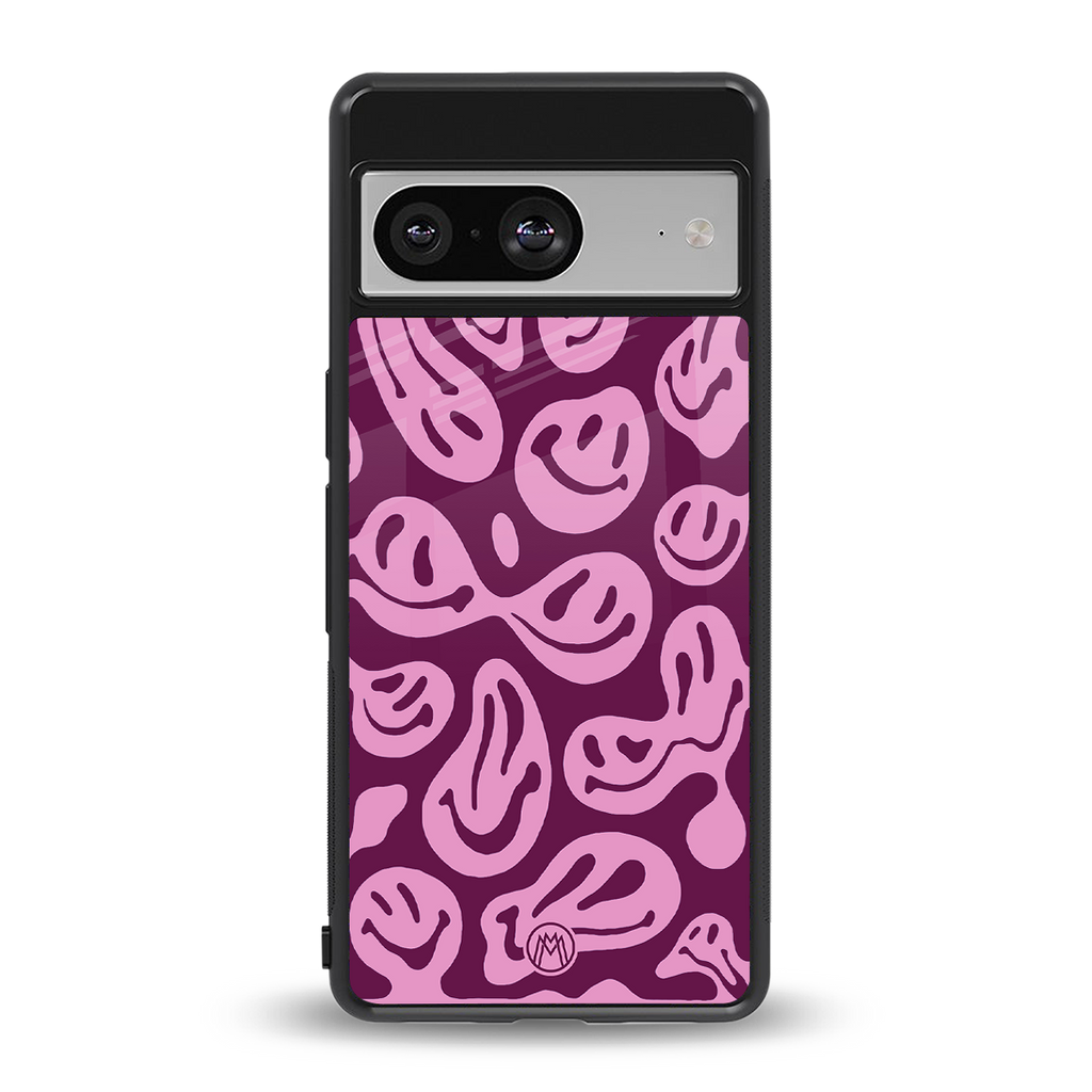acid smiles grape edition back phone cover | glass case for Google Pixel 8