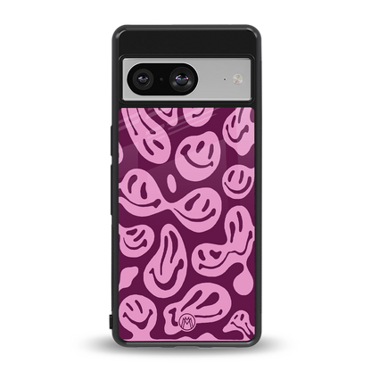 acid smiles grape edition back phone cover | glass case for Google Pixel 8