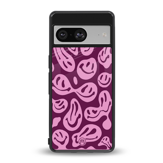 acid smiles grape edition back phone cover | glass case for Google Pixel 8