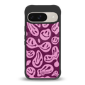 acid smiles grape edition back phone cover | glass case for google pixel 9