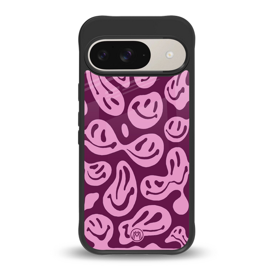 acid smiles grape edition back phone cover | glass case for google pixel 9
