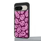 acid smiles grape edition back phone cover | glass case for google pixel 9