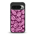 acid smiles grape edition back phone cover | glass case for google pixel 9 pro