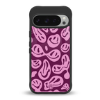 acid smiles grape edition back phone cover | glass case for google pixel 9 pro xl
