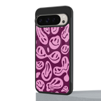 acid smiles grape edition back phone cover | glass case for google pixel 9 pro xl