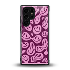 acid smiles grape edition back phone cover | glass case for samsung galaxy s24 ultra