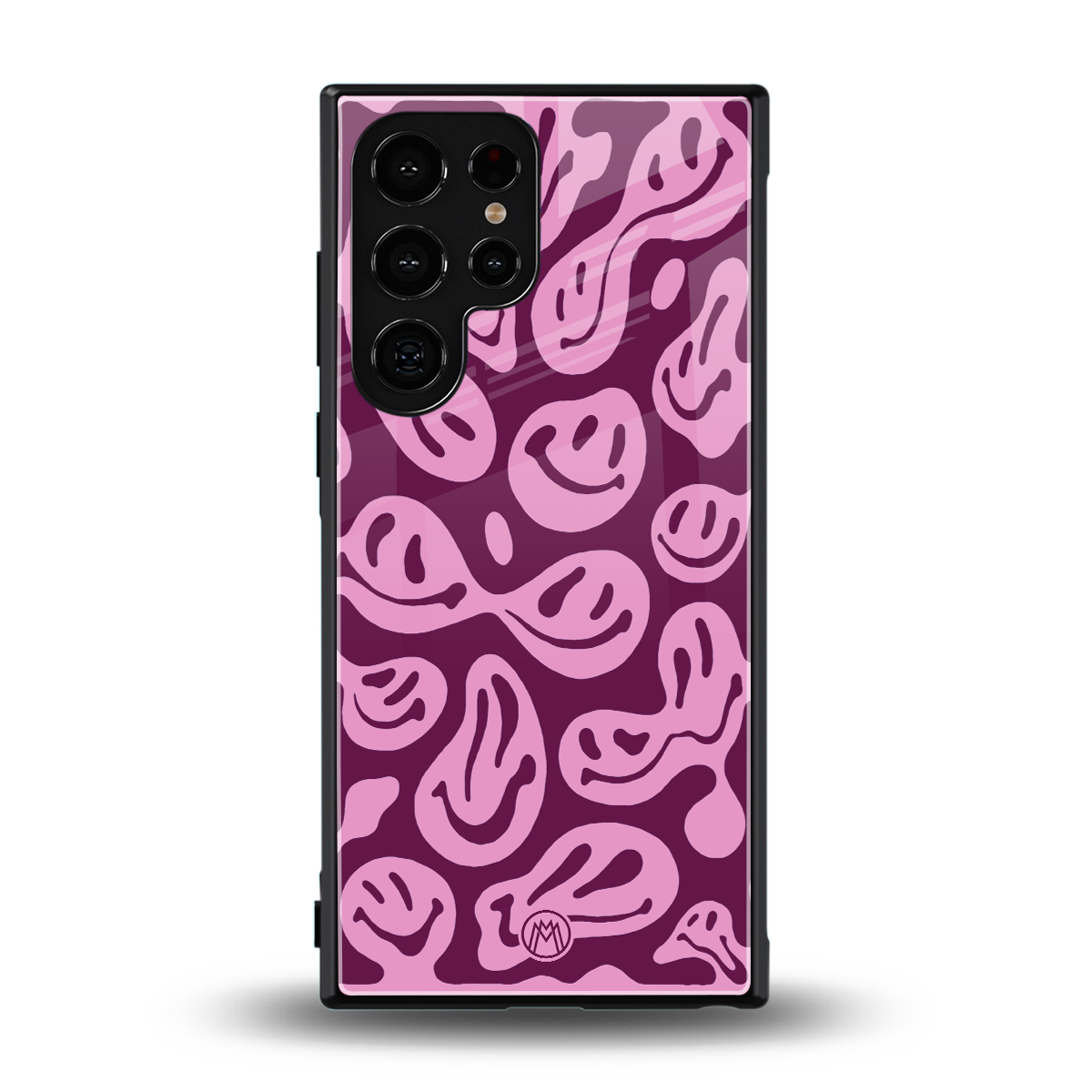 acid smiles grape edition back phone cover | glass case for samsung galaxy s24 ultra