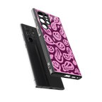 acid smiles grape edition back phone cover | glass case for samsung galaxy s24 ultra