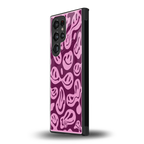 acid smiles grape edition back phone cover | glass case for samsung galaxy s24 ultra