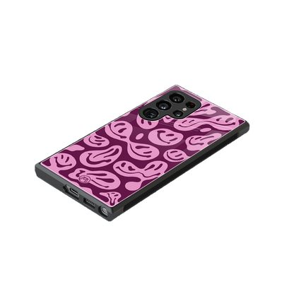 acid smiles grape edition back phone cover | glass case for samsung galaxy s23 ultra