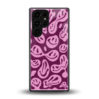 acid smiles grape edition back phone cover | glass case for samsung galaxy s25 ultra