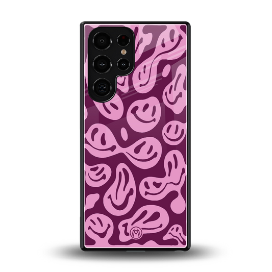 acid smiles grape edition back phone cover | glass case for samsung galaxy s25 ultra