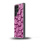 acid smiles grape edition back phone cover | glass case for samsung galaxy s25 ultra