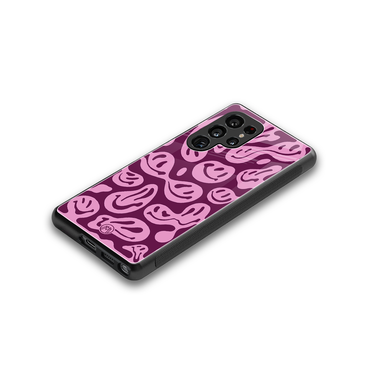 acid smiles grape edition back phone cover | glass case for samsung galaxy s25 ultra