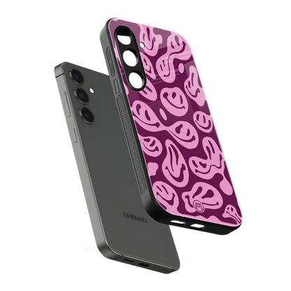 acid smiles grape edition back phone cover | glass case for samsung galaxy s23