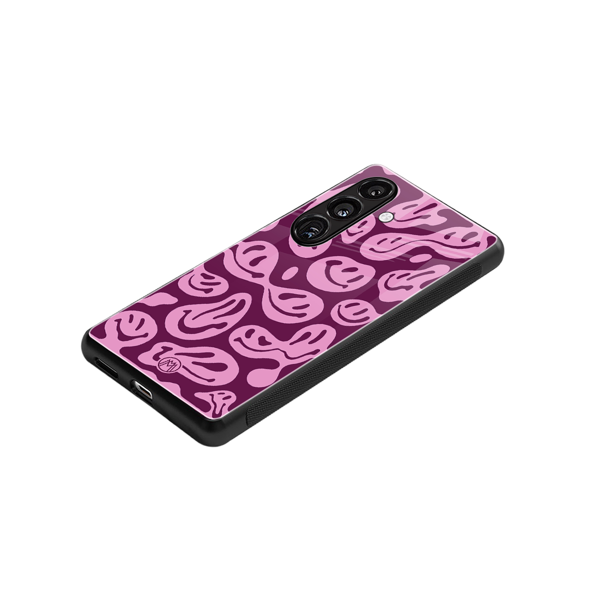 acid smiles grape edition back phone cover | glass case for samsung galaxy s24 plus