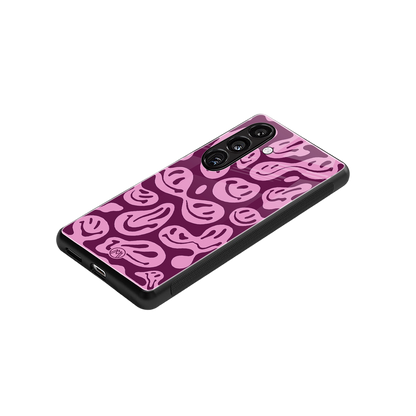 acid smiles grape edition back phone cover | glass case for samsung galaxy s24 plus