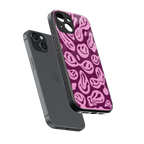 acid smiles grape edition back phone cover | glass case for iphone 15