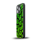 acid smiles neon green back phone cover | glass case for iphone 13 pro