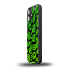 acid smiles neon green back phone cover | glass case for iphone 16