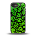 acid smiles neon green back phone cover | glass case for iphone 16e