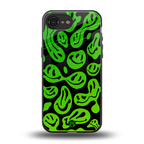 acid smiles neon green back phone cover | glass case for iphone 16e