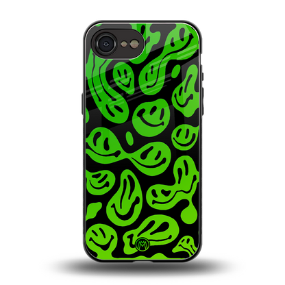 acid smiles neon green back phone cover | glass case for iphone 16e