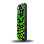 acid smiles neon green back phone cover | glass case for iphone 16e