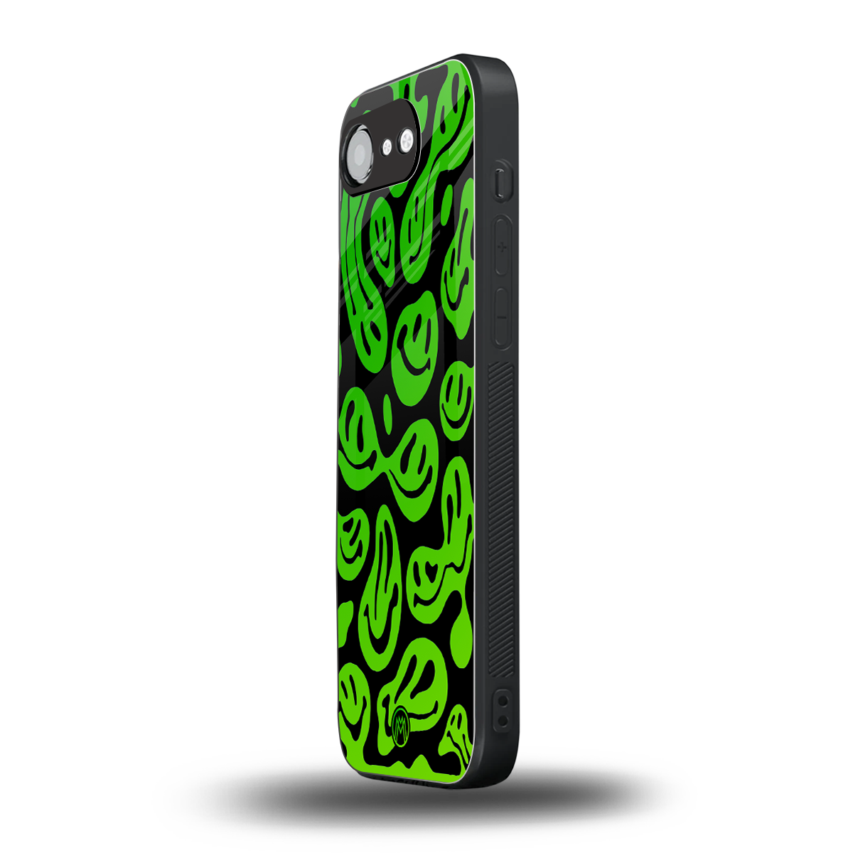 acid smiles neon green back phone cover | glass case for iphone 16e