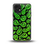 acid smiles neon green back phone cover | glass case for nothing phone 1