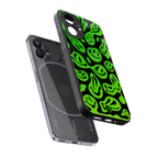 acid smiles neon green back phone cover | glass case for nothing phone 1
