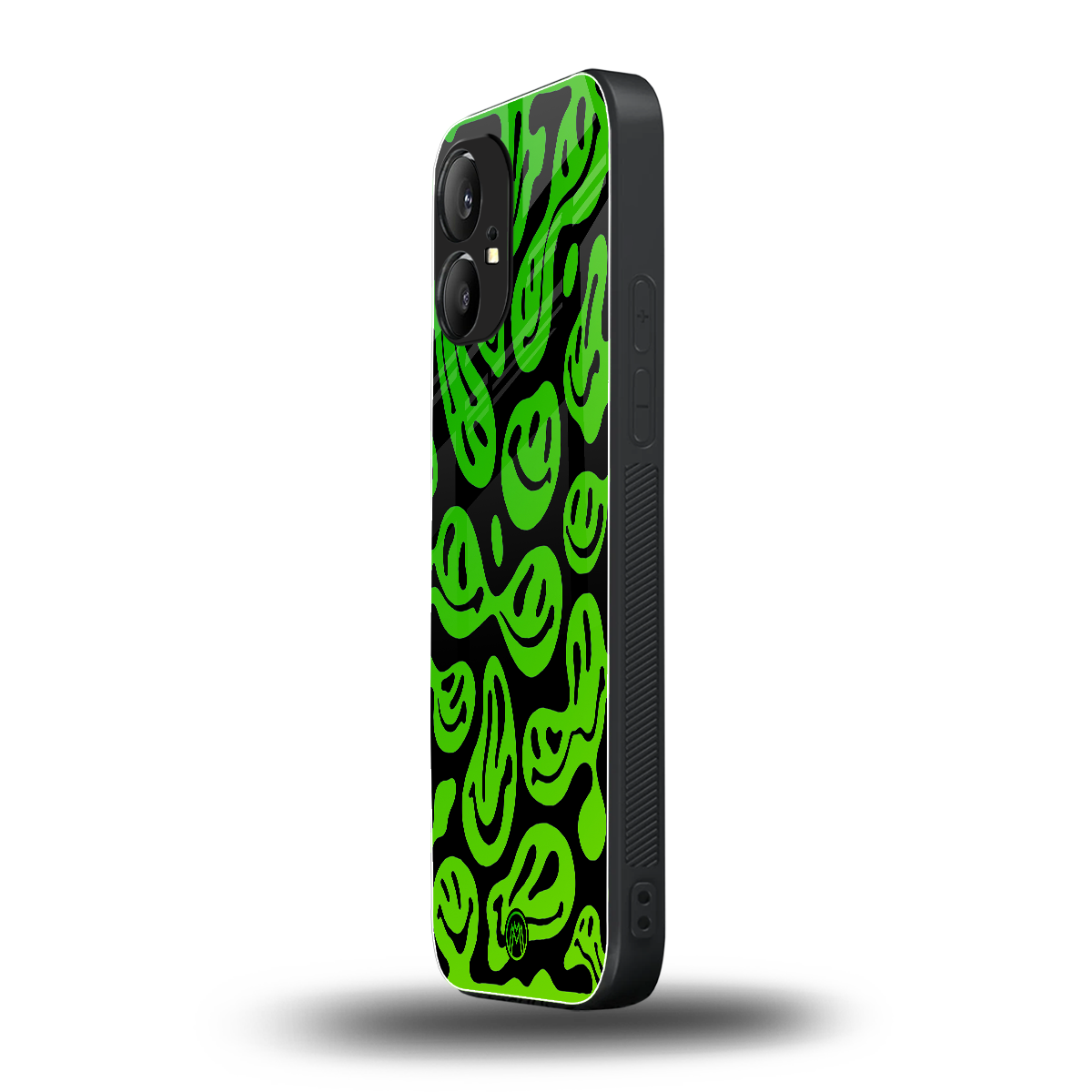 acid smiles neon green back phone cover | glass case for nothing phone 1